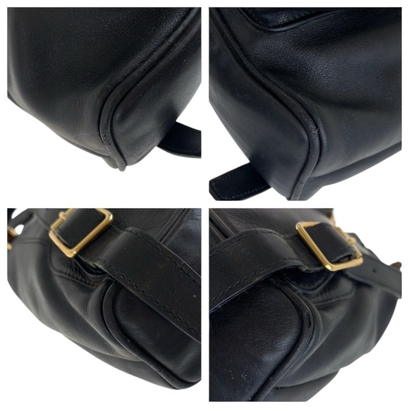 GUCCI Bamboo Black Gold Hardware Leather Backpack - Picture 3 of 10